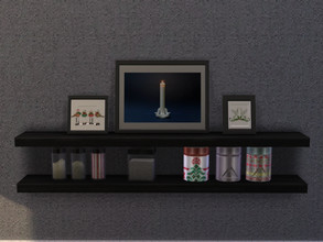 Sims 4 — New York Christmas Kitchen Shelf by seimar8 — Modern Kitchen shelf. Comes in two swatch patterns, one decorated