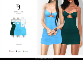 Sims 3 — Clear Cut Ruched Mini Dress by Bill_Sims — YA/AF Everyday/Formal Available for Maternity Recolorable - 1 Channel