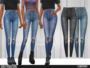 Sims 4 — ShakeProductions 576 - Jeans by ShakeProductions — High waisted jeans Bottoms/Jeans 6 Colors