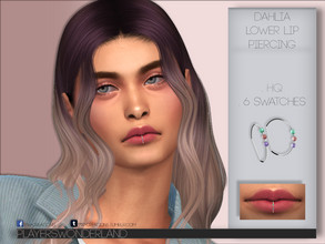 Sims 4 — Dahlia Lower Lip Piercing by PlayersWonderland — HQ 6 Swatches All LODs