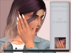 Sims 4 — Pronto Nails by PlayersWonderland — HQ 13 Swatches Custom thumbnail