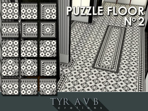 Sims 4 — PUZZLE FLOOR No. 2 - Classic Edwardian Tiles with Border by TyrAVB — Another beautiful classic Edwardian floor