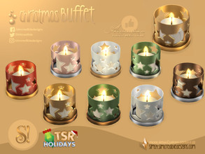 Sims 4 — Holiday Wonderland - Christmas Buffet - Candle star by SIMcredible! — by SIMcredibledesigns.com available at TSR