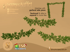 Sims 4 — Holiday Wonderland - Christmas Buffet - Door Garland Top by SIMcredible! — by SIMcredibledesigns.com available
