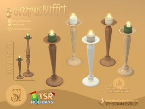 Sims 4 — Holiday Wonderland - Christmas Buffet - pedestal candle s by SIMcredible! — by SIMcredibledesigns.com available