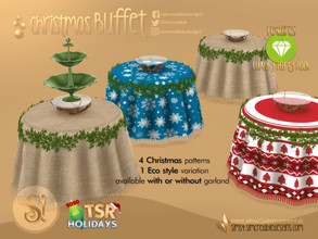 Sims 4 — Holiday Wonderland - Christmas Buffet -  buffet table by SIMcredible! — by SIMcredibledesigns.com available at