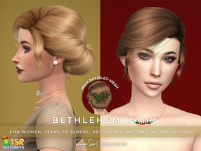 Sims 4 — Holiday Wonderland - SonyaSims Bethlehem Hair by SonyaSimsCC — - SugarOwl made the stunning Christmas related