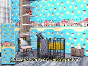 Sims 4 — MB-Anticipation_BellandStar by matomibotaki — Cute Christmas wallpaper with bells and stars, not only for the