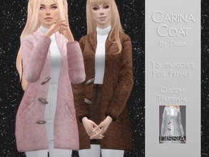 Sims 4 — Carina Coat Set by Dissia — Carina Coat & Carina Coat Top Colors (Accessory) Coat: 15 swatches Top Colors:
