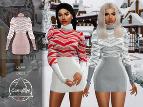 Sims 4 — Camuflaje - Lilah (Dress) by Camuflaje — * New mesh * Compatible with the base game * HQ * All LODs (I recommend