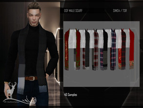 Sims 4 — DSF MALE SCARF by DanSimsFantasy — You can add this scarf to your outfits to reinforce the coat. It has 40