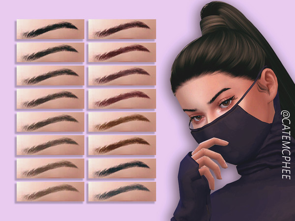 Sims 4 — EB-10 / Maggie Brows by catemcphee — - 16 colours - the mask and sweater are from busra-tr - enjoy :)