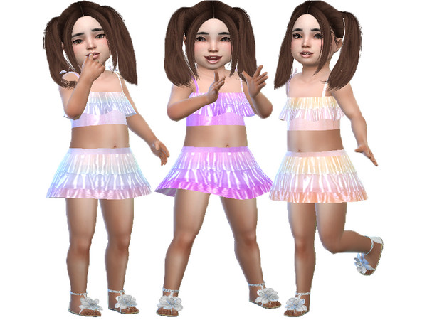 Sims 4 — T55 toddler dress 06 (Base game) by TrudieOpp — toddler dress for a day at the beach in 6 colors