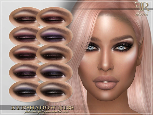 Sims 4 — Eyeshadow N138 by FashionRoyaltySims — Standalone Custom thumbnail 10 color options HQ texture Compatible with