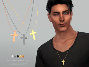 Sims 4 — Cross male necklace by sugar_owl — - new mesh - base game compatible - all LODs - 5 swatches - HQ compatible -