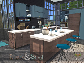 Sims 4 — Brick & Steel - Kitchen by fredbrenny — With three hungry boys to feed, Mila Munch needs a big kitchen.