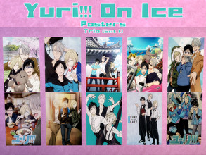 Sims 4 — Yuri!!! On Ice: Posters - Trio (Set 1) by LuckiSelki — 
