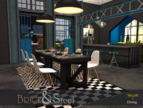 Sims 4 — Brick & Steel - Dining by fredbrenny — The dining room is big, just as the entire Munch household and their