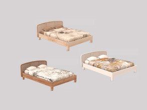 Sims 4 — Bedroom Faye - Bed Double by ung999 — Bedroom Faye - Bed Double Color Options : 3