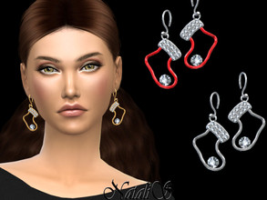 Sims 4 — NataliS_Christmas socks earrings by Natalis — Christmas socks earrings by NataliS. FT-FA-FE 3 colors.