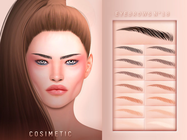 Sims 4 — COSIMETIC Eyebrows N18 by cosimetic — - This eyebrow can use on all genders and from teen to elder. - Contains [