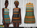 Sims 4 — Holiday Wonderland - ShakeProductions Kwanzaa Dress 2 by ShakeProductions — Kwanzaa Dress Outfits/Short Dresses