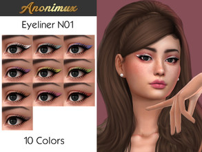 Sims 4 — Eyeliner N01  by Anonimux_Simmer — Hey new content ! - 10 colors - Base Game Compatible - Thanks to all CC