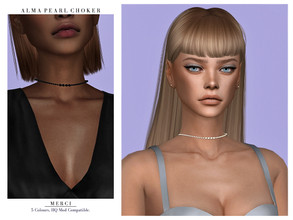 Sims 4 — Alma Pearl Choker by -Merci- — New accessories mesh for Sims4! -For female, teen-elder. -All LODs. -No allow for