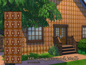 Sims 4 — MB-Gingerbread_Wall by matomibotaki — MB-Gingerbread_Wall, mmh, a delicious wall covering for your Christmas
