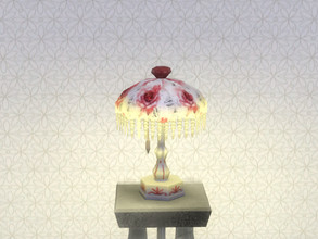 Sims 4 — All Is Calm Beside Table Lamp by seimar8 — A decadent table lamp designed with roses and a gold coated handle,