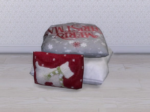 Sims 4 — All Is Calm Deco Floor Pillows by seimar8 — Plump and soft, all covered for Christmas are three lovely floor