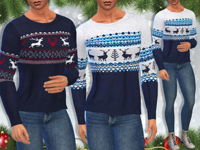 Sims 4 — Male Sims Xmas PullOvers by saliwa — Male Sims Xmas PullOvers 2 new design by Saliwa Happy Holidays!!