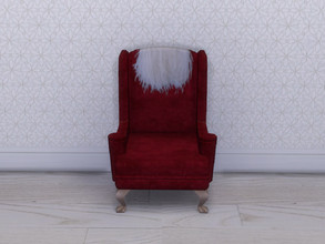 Sims 4 — All Is Calm Fireside Chair by seimar8 — A fireside chair that can be placed anywhere! Upholstered in red suede