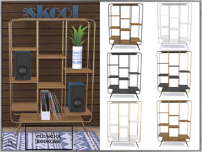 Sims 4 — Old Skool Bookcase by Chicklet — Part of the Old Skool sitting room. This set blends a mixture of old school