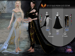 Sims 4 — SET BLACK PHOENIX ELVES COSTUME by DanSimsFantasy — Costume for the Phoenix Elven clan. You have a shirt with