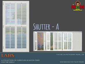 Sims 4 — Lars Living Room - Plantation Shutters - A by Padre — These shutters cover the Maxis "Outside In",