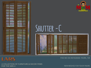 Sims 4 — Lars Living Room - Plantation Shutters - C by Padre — These shutters cover the Maxis "Outside In",