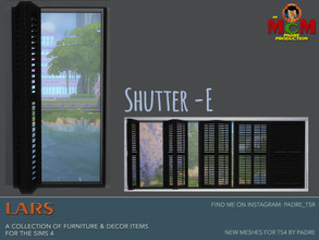Sims 4 — Lars Living Room - Plantation Shutters - E by Padre — These shutters cover the Maxis "Outside In",