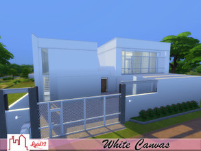 Sims 4 — White Canvas by Lyca02 — White Canvas This built contains: 1st Floor: Garage Dining Area Kitchen Area Bedroom