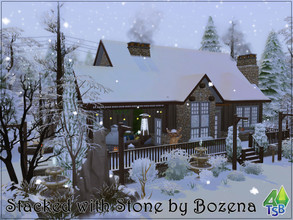 Sims 4 — Stacked with Stone by Bozena — The lot is located in the Yukimastu district. Lot: 30x20 Value: $ 147 985 Lot