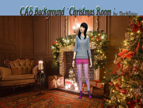 Sims 4 — CAS Background `Christmas Room ` by DarkSissy — This is a new background for your CAS. It is a room with