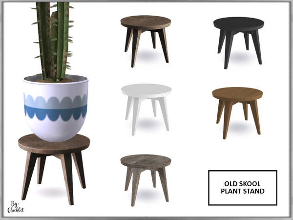 Sims 4 — Old Skool Plant Stand by Chicklet — Part of the Old Skool sitting room. This set blends a mixture of old school
