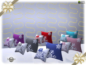 Sims 4 — Segor christmas living room cushions sofa by jomsims — Segor christmas living room cushions sofa