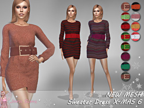 Sims 4 — Sweater Dress X-MAS 6 - NEW MESH Inspired by Elfdor by Jaru_Sims — New Mesh INSPIRED BY ELFDOR, THANK YOU SO