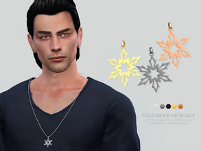 Sims 4 — Cold As Ice necklace | Male version by sugar_owl — - new mesh - base game compatible - all LODs - 5 swatches -