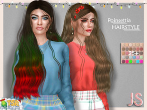 Sims 4 — Holiday Wonderland- Poinsettia (Hairstyle) by JavaSims — -Female -T/YA/A/E -30+ Color's (Thanks to Sonyaa)
