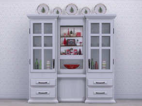 Sims 4 — Home For The Holidays Dining Cabinet by seimar8 — A dining cabinet all decked out with Christmas cheer. Part of