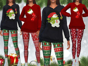 Sims 4 — Female Xmas Long Hoodies by saliwa — Female Xmas Long Hoodies 4 new design by Saliwa
