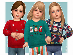 Sims 4 — Cozy Winter Sweater 08 [NEEDS CATS & DOGS] by lillka — Cozy Winter Sweater for Toddler 3 swatches Custom