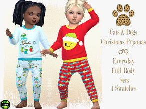 Sims 4 — Toddler Christmas PJ - Needs EP Cats & Dogs by Pelineldis — A sweet pyjamas for your toddlers. Comes in four